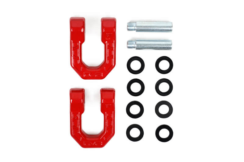 DV8 Offroad Bumper Accessories DV8 Offroad Elite Series D-Ring Shackles - Pair (Red)