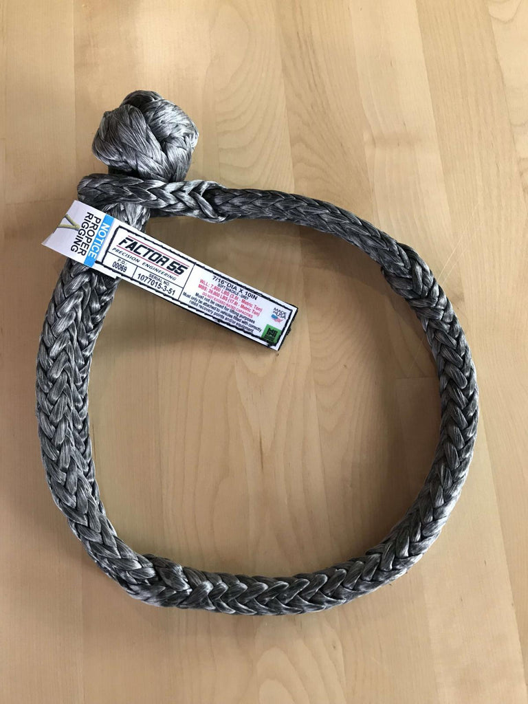 Factor 55 Soft Shackle 10 Inch Soft Shackle 7/16 Diameter Standard Duty Gray Factor 55 - Factor 55 - *00069