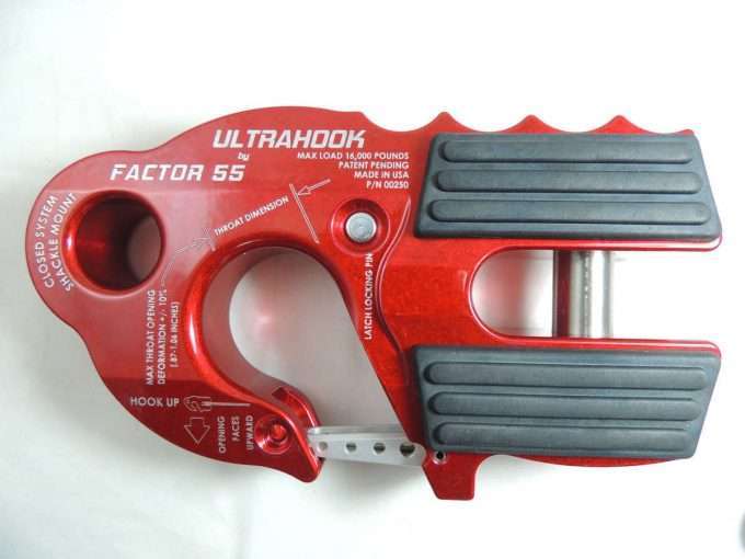 Factor 55 Winch Hook UltraHook Winch Hook W/Shackle Mount Red Factor 55 - Factor 55 - 00250-01