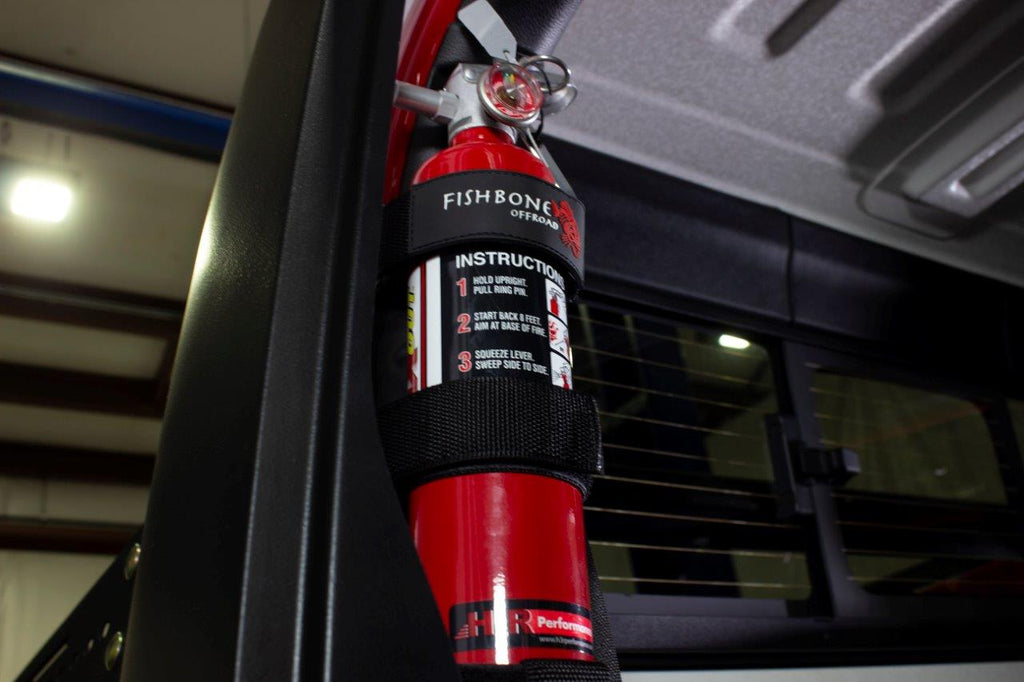 Fishbone Offroad Fire Extinguisher Mount Fire Extinguisher Holder for Padded Roll Bar Black Fishbone Offroad - Fishbone Offroad - FB55154