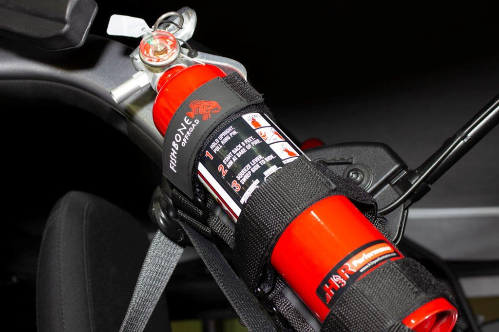 Fishbone Offroad Fire Extinguisher Mount Fire Extinguisher Holder for Padded Roll Bar Black Fishbone Offroad - Fishbone Offroad - FB55154