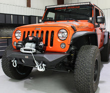 Load image into Gallery viewer, Fishbone Offroad Front Winch Bumpers Jeep JK Front Bumper 07-18 Wrangler JK Rubicon and Unlimited Steel Black Textured Powdercoat Manowar Series Fishbone Offroad - Fishbone Offroad - FB22045