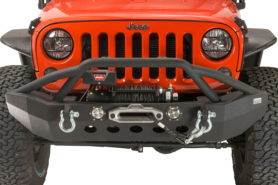Fishbone Offroad Front Winch Bumpers Jeep JK Front Winch Bumper W/LEDs Full Width 07-18 Wranger JK Black Texured Powercoated Fishbone Offroad - Fishbone Offroad - FB22003