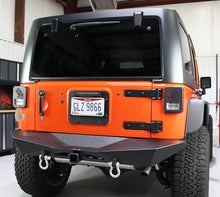 Load image into Gallery viewer, Fishbone Offroad Rear Bumpers Jeep JK Rear Bumper 07-18 Wrangler JK Rubicon and Unlimited Steel Black Textured Powdercoat Manowar Series Fishbone Offroad - Fishbone Offroad - FB22046