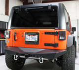 Jeep JK Rear Bumper 07-18 Wrangler JK Rubicon and Unlimited Steel Black Textured Powdercoat Manowar Series Fishbone Offroad - Fishbone Offroad - FB22046