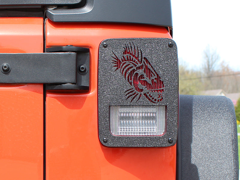 Fishbone Offroad Tail Light Cover Jeep JK Tail Light Covers 07-18 Wrangler JK Black Textured Powdercoat Fishbone Offroad - Fishbone Offroad - FB31043