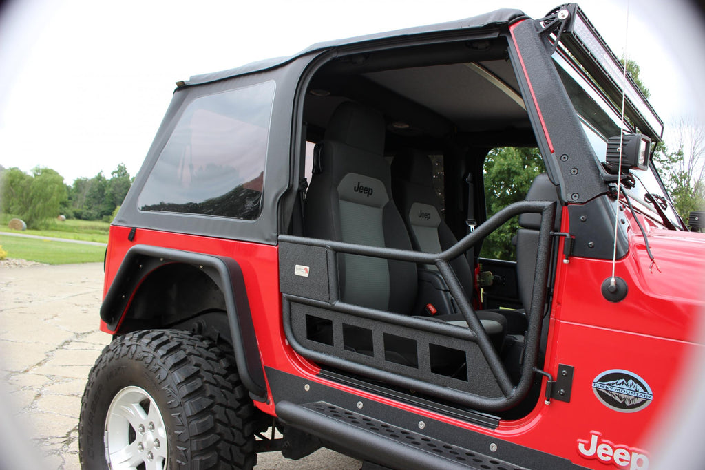Fishbone Offroad Tube Doors Jeep TJ Front Tube Doors 97-06 Wrangler TJ Black Textured Powdercoat Steel Fishbone Offroad - Fishbone Offroad - FB24077