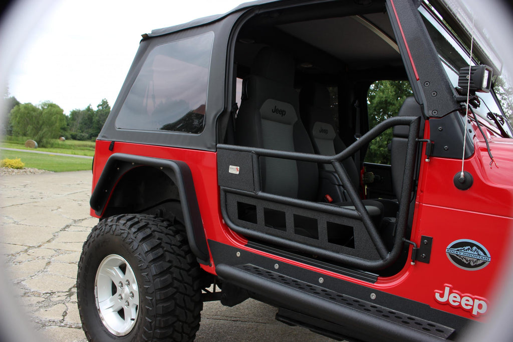 Fishbone Offroad Tube Doors Jeep TJ Front Tube Doors 97-06 Wrangler TJ Black Textured Powdercoat Steel Fishbone Offroad - Fishbone Offroad - FB24077