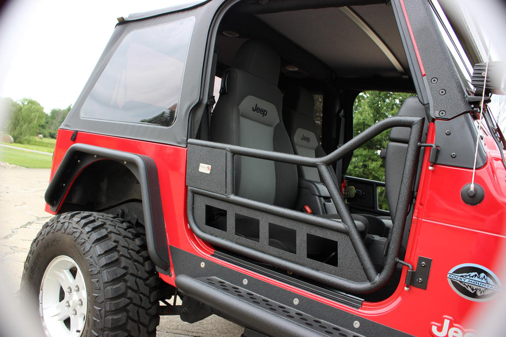 Fishbone Offroad Tube Doors Jeep TJ Front Tube Doors 97-06 Wrangler TJ Black Textured Powdercoat Steel Fishbone Offroad - Fishbone Offroad - FB24077