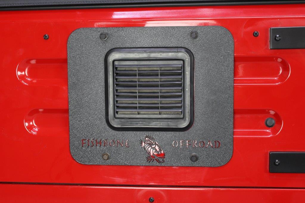 Fishbone Offroad Tail Gate Plate Jeep TJ Tailgate Plate 97-06 Wrangler TJ Black Textured Powercoat Aluminum BackSide Series Fishbone Offroad - Fishbone Offroad - FB31058