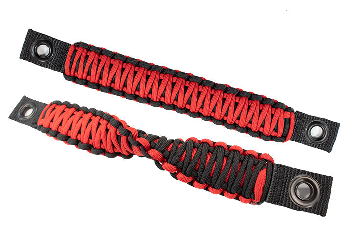 Fishbone Offroad Grab Handles Wrangler Paracord Door Handles Black/Red for 97-06 Jeep Wrangler Fishbone - Fishbone Offroad - FB55286