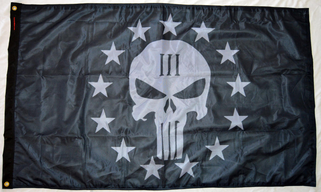 Forever Wave Flags 3x5'  Punisher Three Percenter Flag Forever Wave - 8030 - Forever Wave