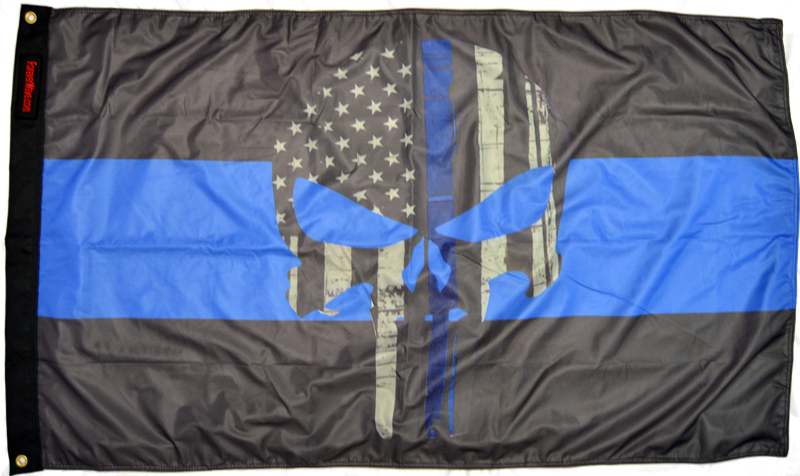 Forever Wave Flags 3x5'  Thin Blue Line Punisher Flag Forever Wave - 8037 - Forever Wave