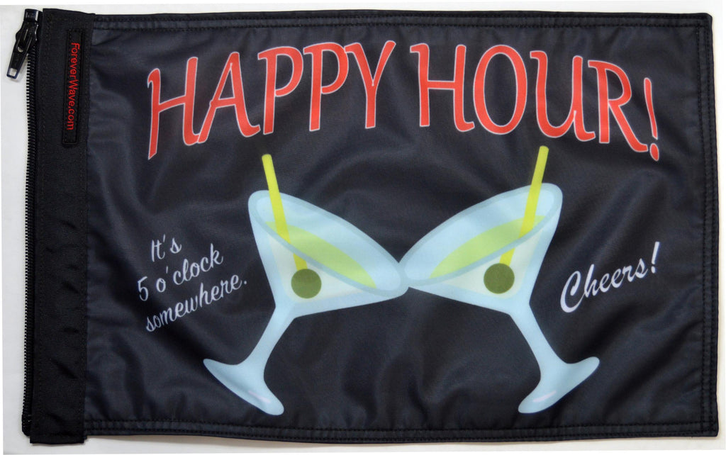 Forever Wave Specialty Car Flags Happy Hour Martinis Flag Forever Wave - 5450 - Forever Wave