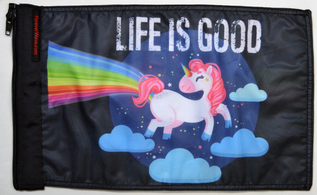 Forever Wave Specialty Car Flags Life Is Good Unicorn Flag Forever Wave - 5456 - Forever Wave