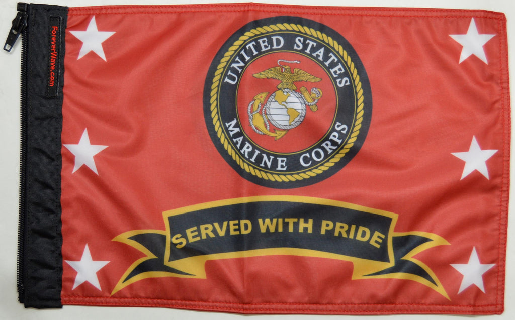 Forever Wave Military Car Flags Marines Served With Pride Flag Forever Wave - 5399 - Forever Wave