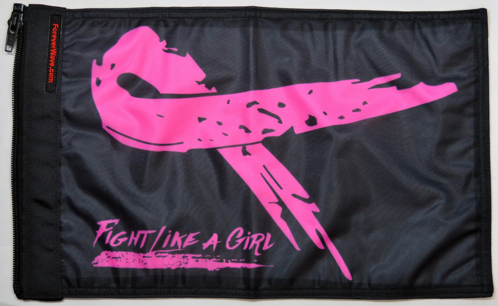 Forever Wave Specialty Car Flags Pink Ribbon Fight Like A Girl Flag Forever Wave - 5433 - Forever Wave