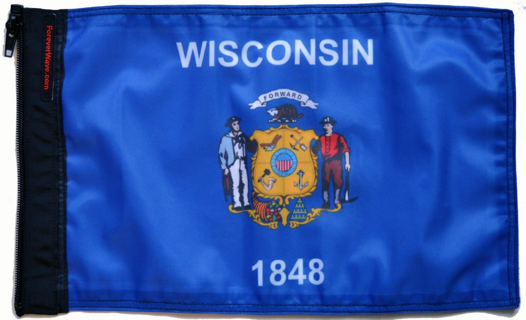 Forever Wave State Car Flags State Flag Wisconsin Forever Wave - 5522 - Forever Wave