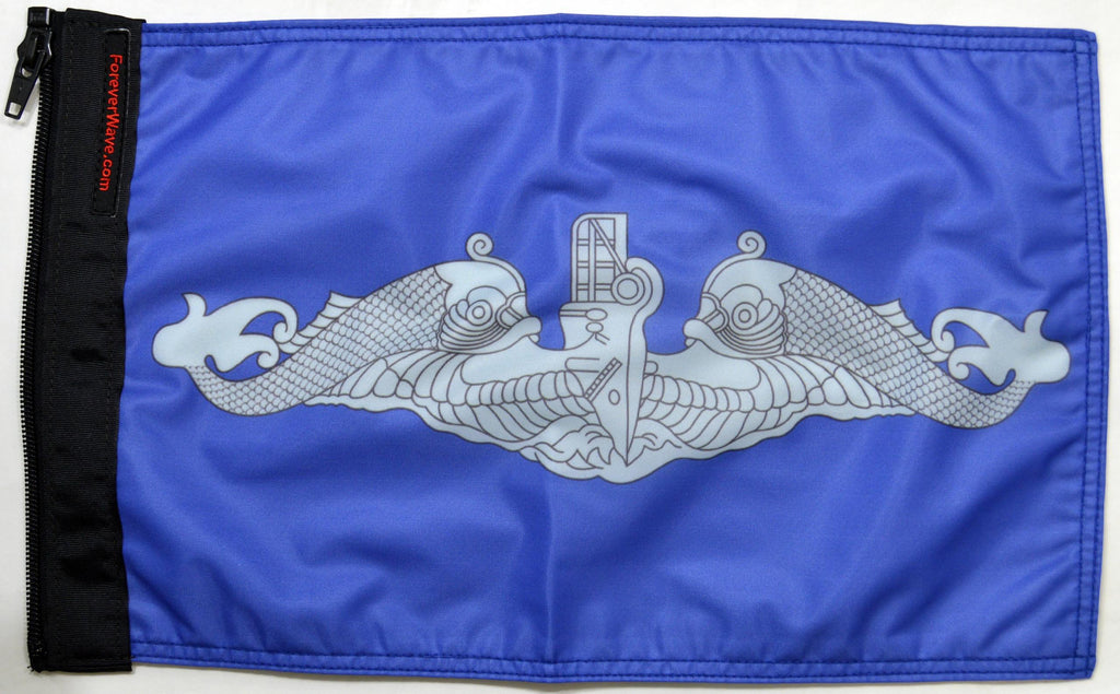 Forever Wave Military Car Flags Submarine Silver Dolphins Flag Forever Wave - 5079 - Forever Wave