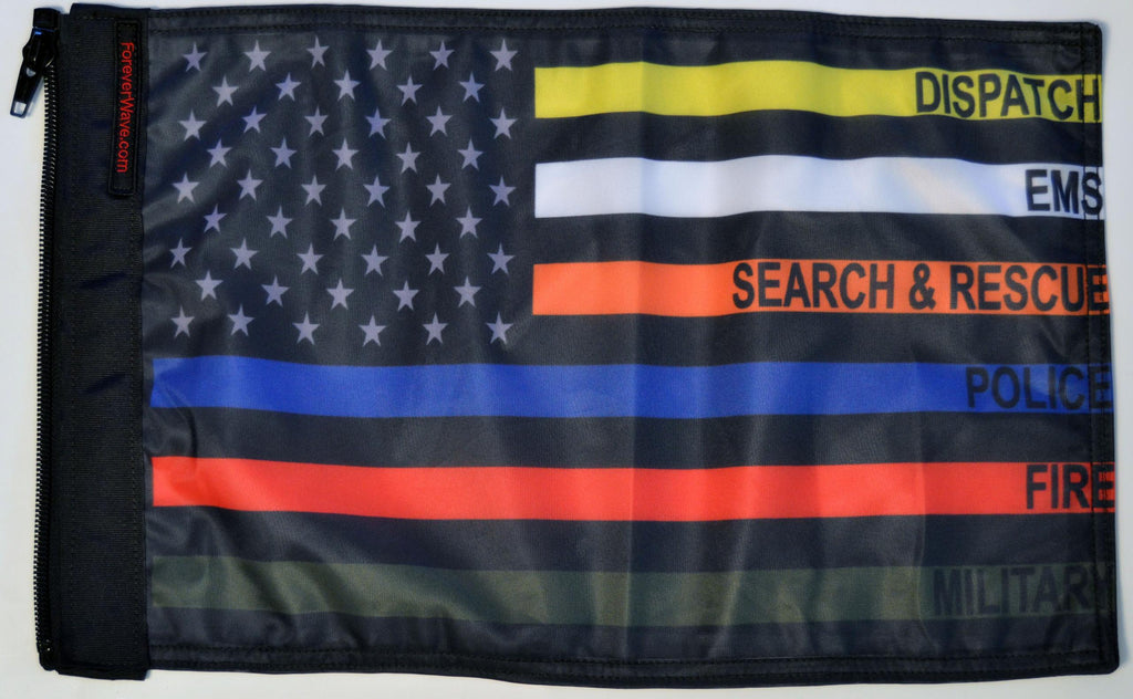 Forever Wave USA Car Flags USA Subdue First Responders Flag Forever Wave - 5463 - Forever Wave