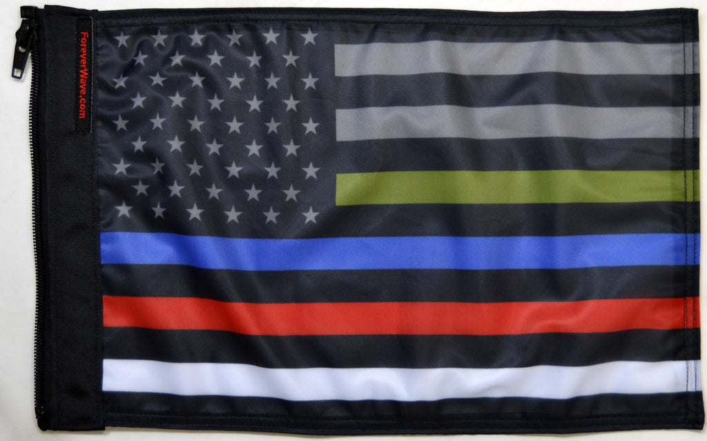 Forever Wave USA Car Flags USA Subdued Honor The 4 Flag Forever Wave - 5198 - Forever Wave