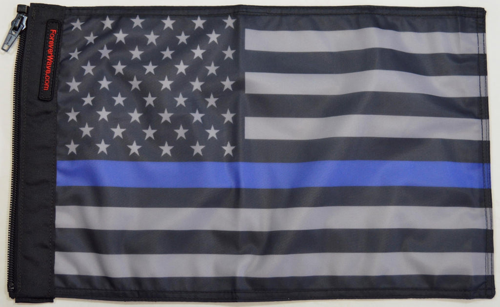 Forever Wave USA Car Flags USA Subdued Thin Blue Line Flag Forever Wave - 5133 - Forever Wave