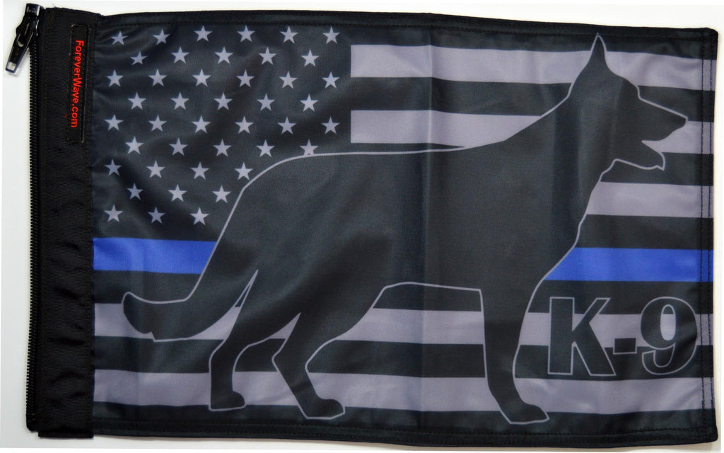 Forever Wave USA Car Flags USA Subdued Thin Blue Line K9 Flag Forever Wave - 5466 - Forever Wave