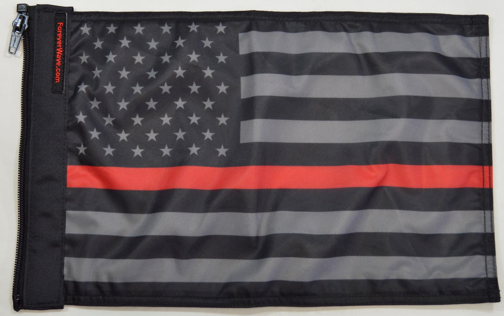 Forever Wave USA Car Flags USA Subdued Thin Red Line Flag Forever Wave - 5197 - Forever Wave