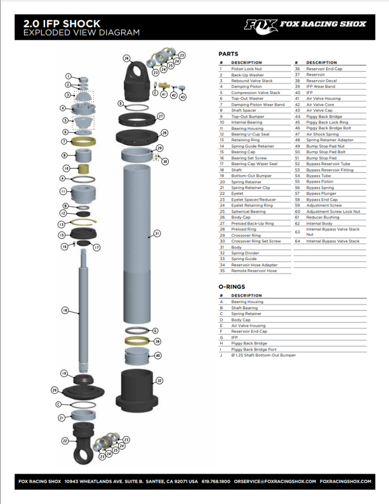 FOX Shocks and Struts Fox Replacement Chrome Shaft 0.875 OD x 16.038 TLG 1.350 SHLG