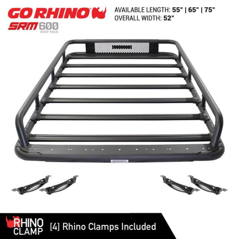 Go Rhino Roof Baskets Go Rhino Universal 65in SRM 600 Basket Style Rack - Textured black