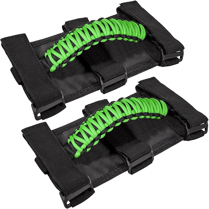 Roll Bar Grab Handles for Jeep Wrangler, Gladiator, and CJs-Green