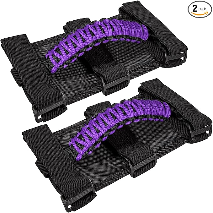 Roll Bar Grab Handles for Jeep Wrangler, Gladiator, and CJs-Purple OTC