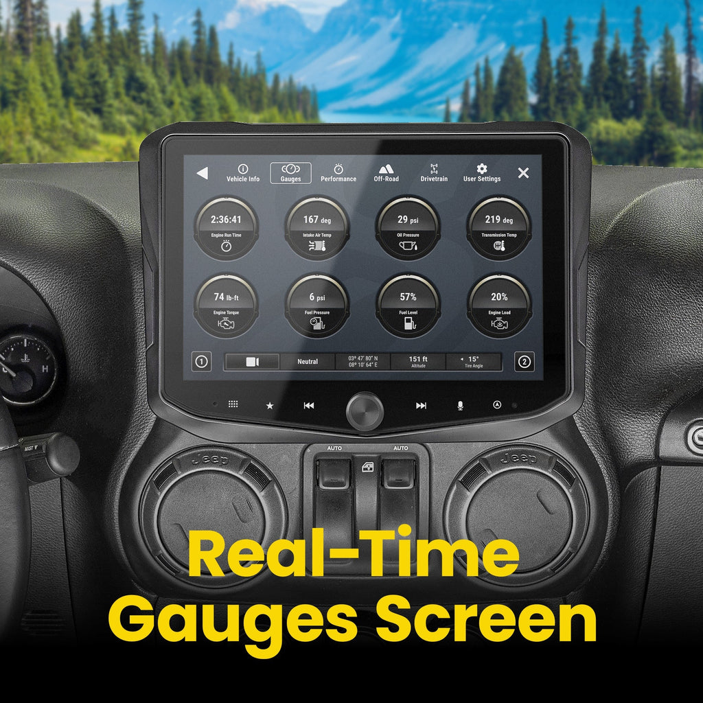 HORIZON10 Jeep Wrangler JK (2011-2018) 10" Radio Fully Integrated Kit | Displays Vehicle Information and Off-Road Mode