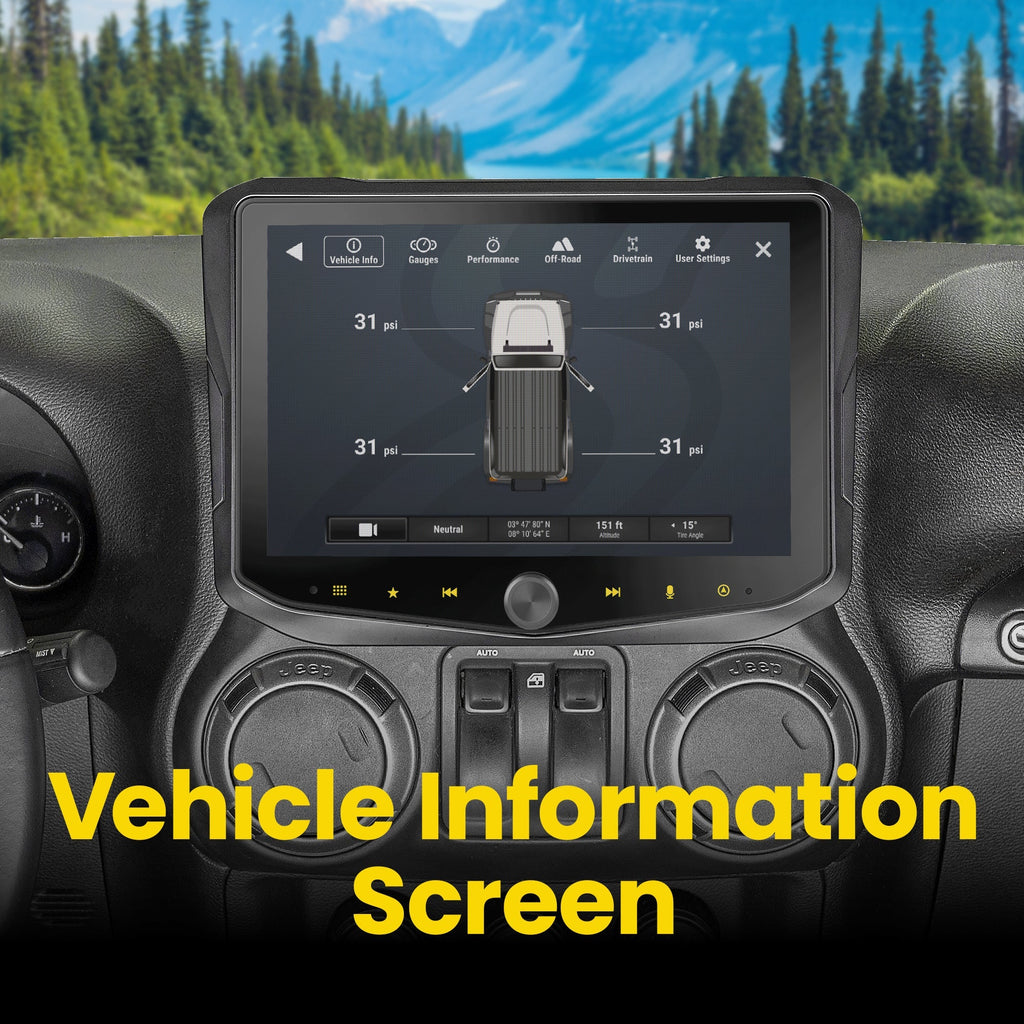 HORIZON10 Jeep Wrangler JK (2011-2018) 10" Radio Fully Integrated Kit | Displays Vehicle Information and Off-Road Mode