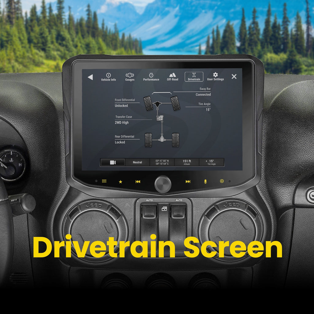 HORIZON10 Jeep Wrangler JK (2011-2018) 10" Radio Fully Integrated Kit | Displays Vehicle Information and Off-Road Mode