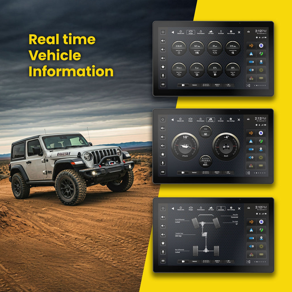 HORIZON12 Jeep Wrangler JL (2018-2023)/Gladiator JT (2020-2023) 12.8" Radio Plug-and-Play Kit