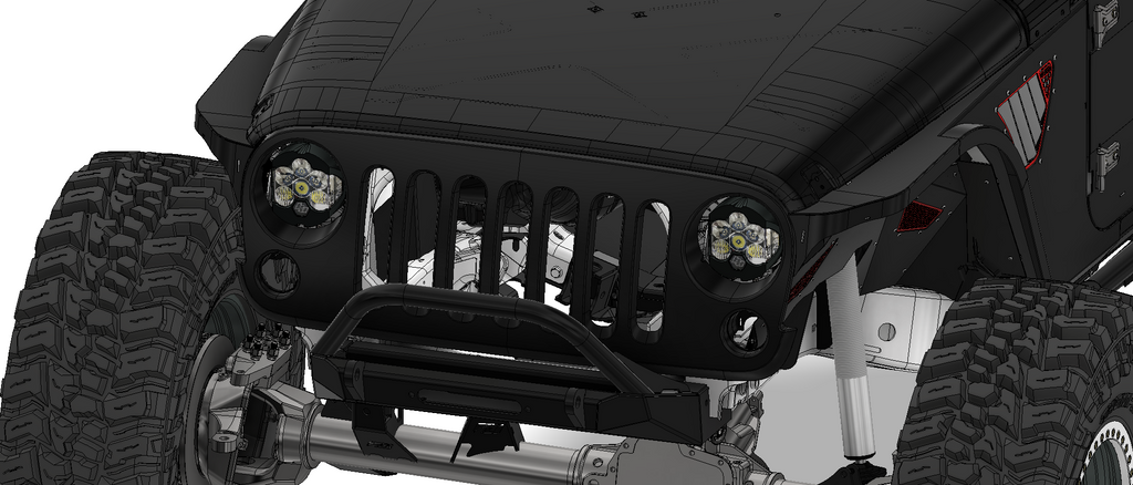 Headlight Bracket Kit for Baja Designs LP6 for Jeep JK Motobilt - MB2193 - Motobilt