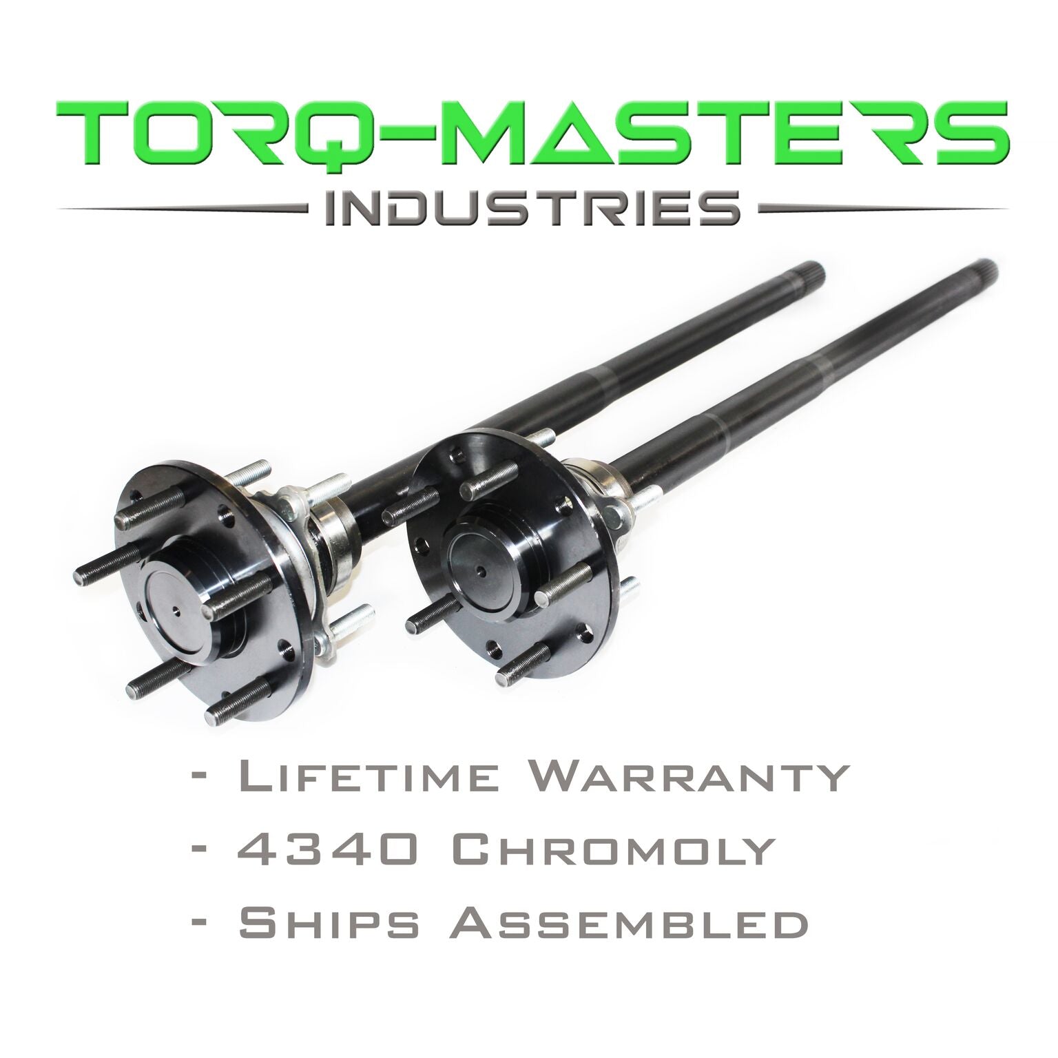Torq-Masters Axles Chromoly Rear Axle Shaft Assembled Pair Jeep YJ, TJ ...