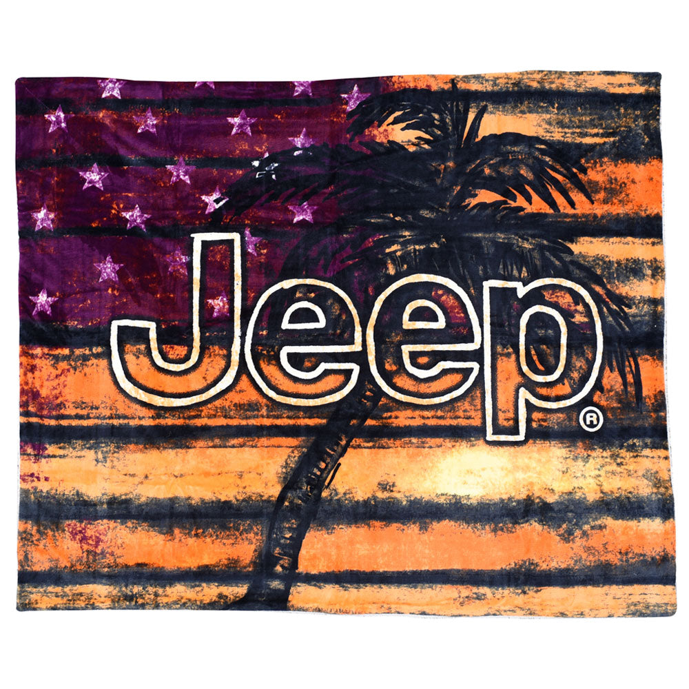 JEDCo Sherpa Throw Blanket Jeep - American Sun Sherpa Throw Blanket