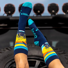 Load image into Gallery viewer, JEDCo Socks Blue Jeep - Beach Sunset Dress Socks