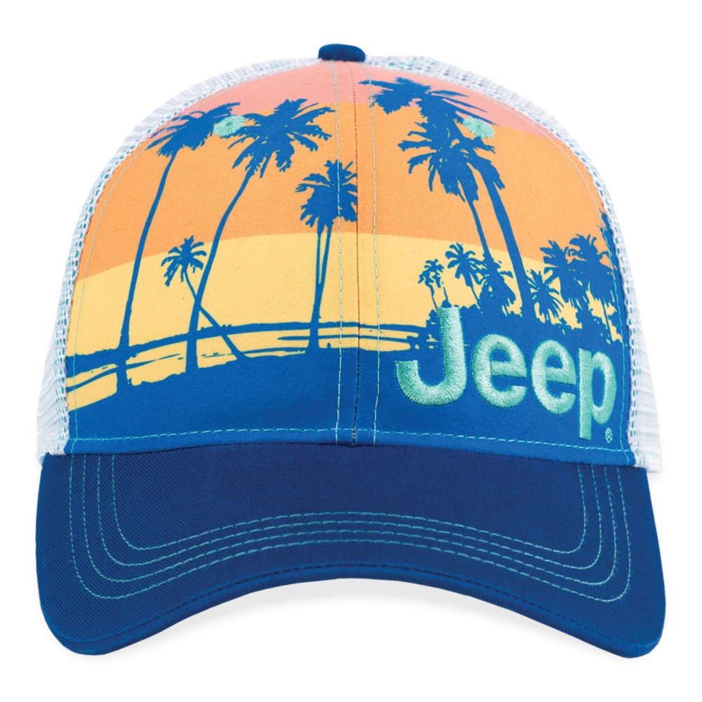 JEDCo Hat Royal Blue Jeep - Beach Sunset Hat