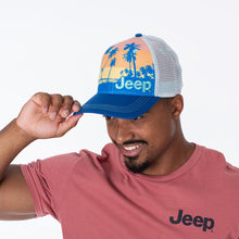 Load image into Gallery viewer, JEDCo Hat Royal Blue Jeep - Beach Sunset Hat