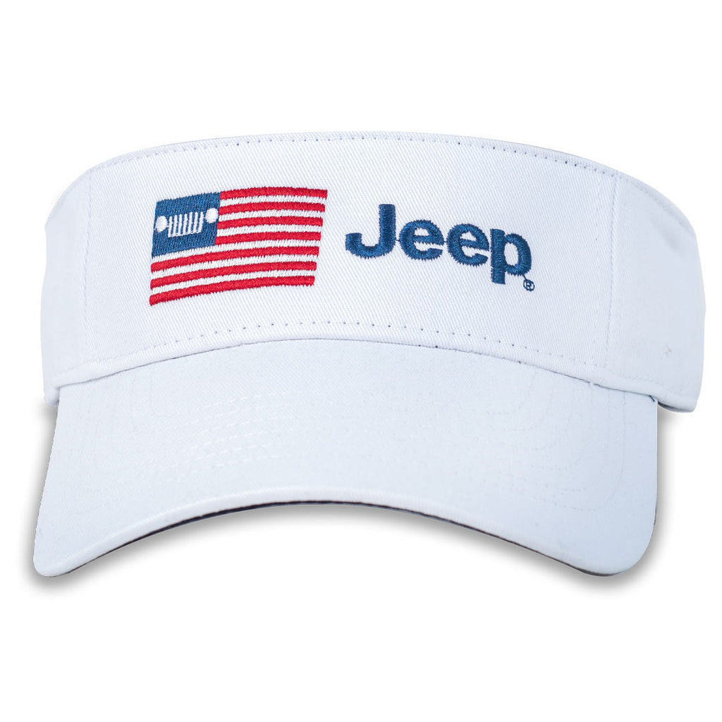 JEDCo Hat White Jeep - Freedom Visor Hat