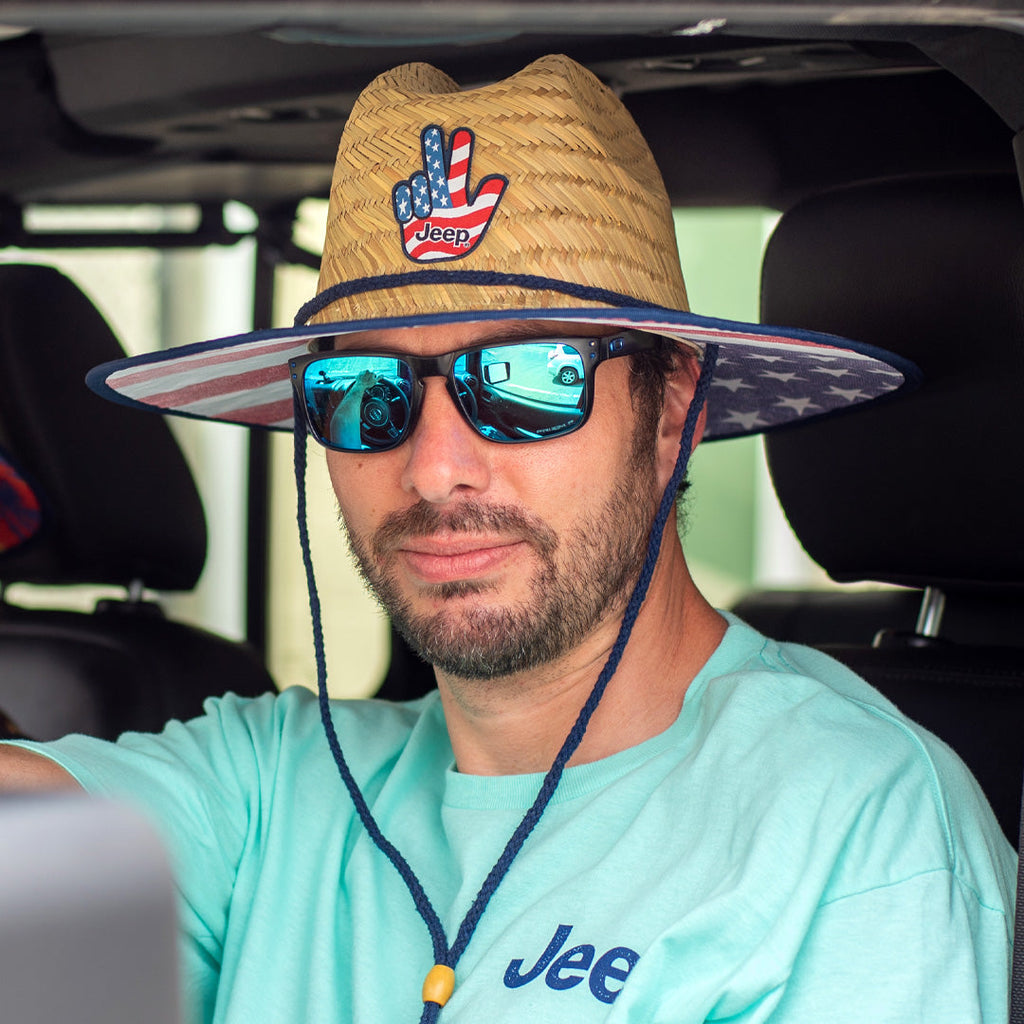 JEDCo Hat Jeep - Freedom Wave Straw Lifeguard Hat