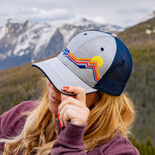 Load image into Gallery viewer, JEDCo Hat Heather Grey Fabric Jeep - Mountain Stripe Hat