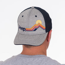 Load image into Gallery viewer, JEDCo Hat Heather Grey Fabric Jeep - Mountain Stripe Hat