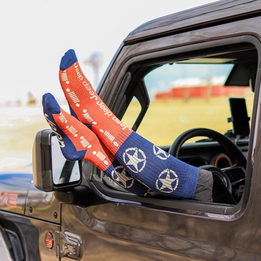 JEDCo Socks Red Jeep  - Old Patriot Crew Socks