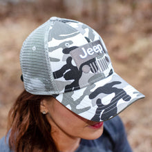 Load image into Gallery viewer, JEDCo Hat White Jeep - Snow Camo Hat