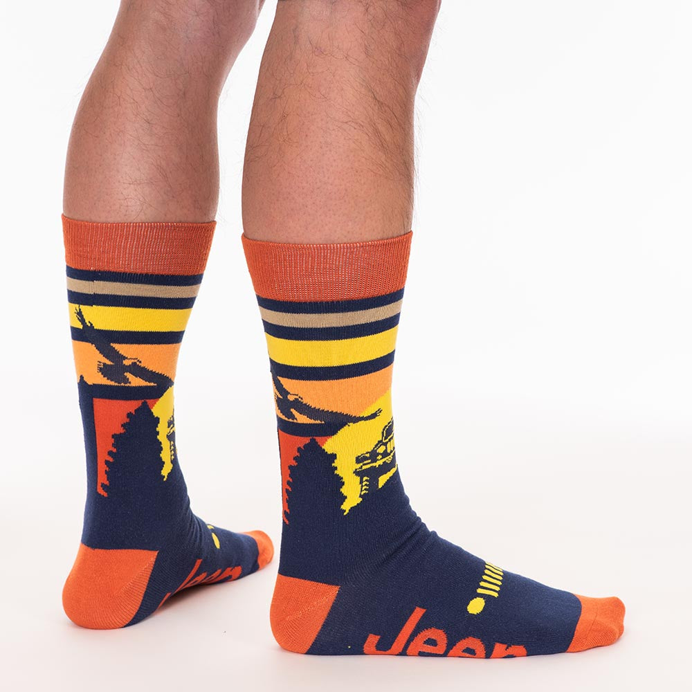JEDCo Socks Orange Jeep - Sunset Eagle Dress Socks