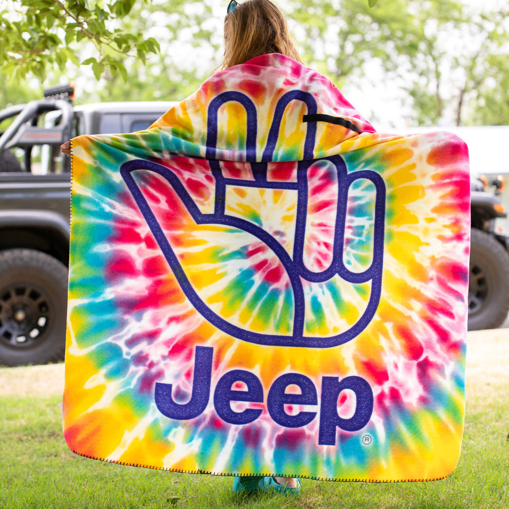 JEDCo Roll-up Blanket Jeep - Tie Dye Wave Roll-Up Blanket
